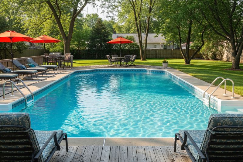 backyard oasis with a refreshing swimming pool.